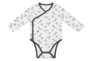 NEST DESIGNS ORGANIC COTTON KIMONO LONG SLEEVE ONESIE - RAINBOW SWIM
