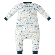 NEST DESIGNS ORGANIC COTTON LONG SLEEVE FOOTED SLEEP BAG 1.0 TOG - STARS WHITE