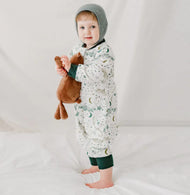 NEST DESIGNS ORGANIC COTTON LONG SLEEVE FOOTED SLEEP BAG 1.0 TOG - STARS WHITE