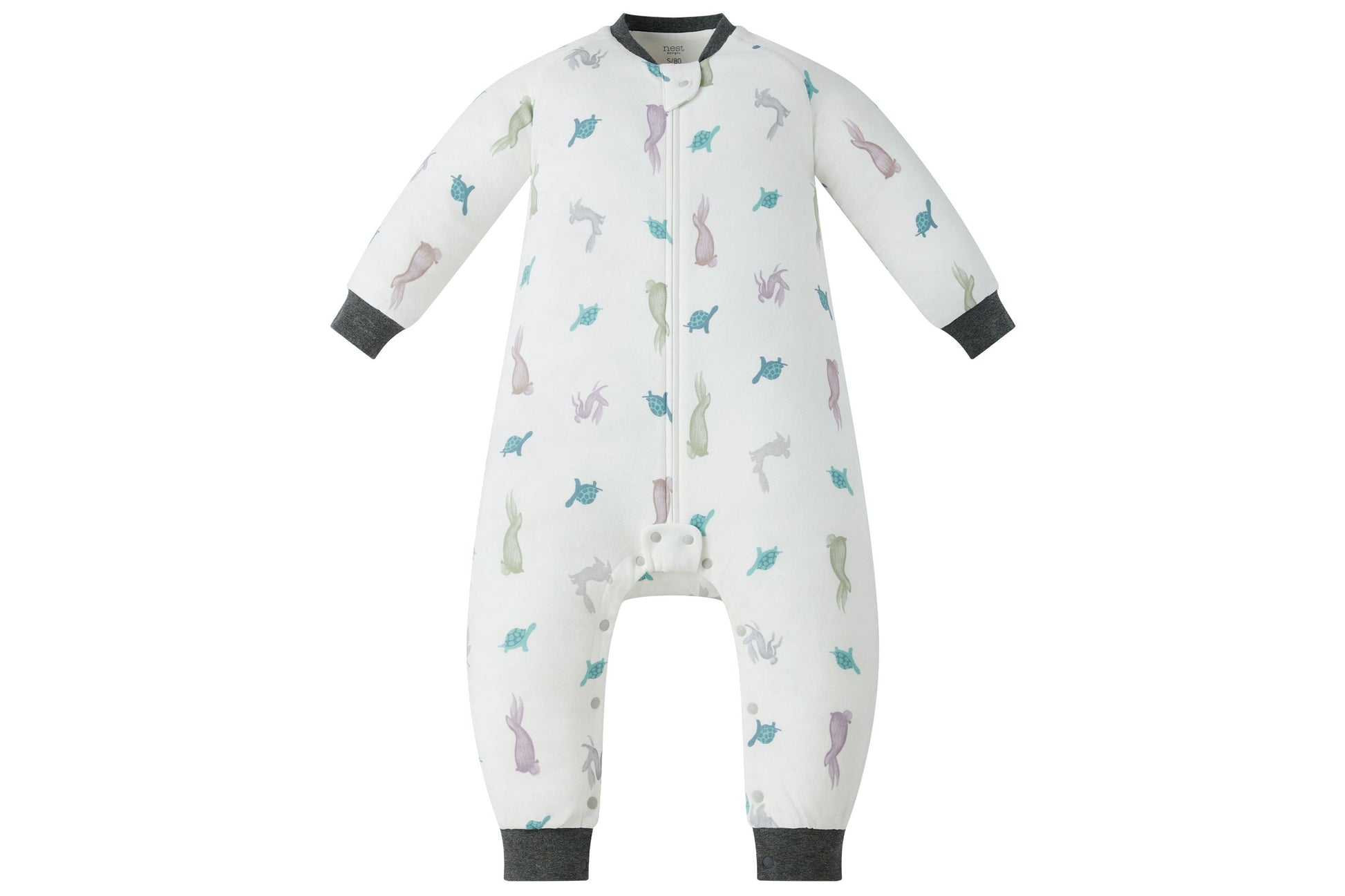 NEST DESIGNS AVOCADO BAMBOO LONG SLEEVE FOOTED SLEEP BAG 1.0 TOG -THE TORTOISE & THE HARE