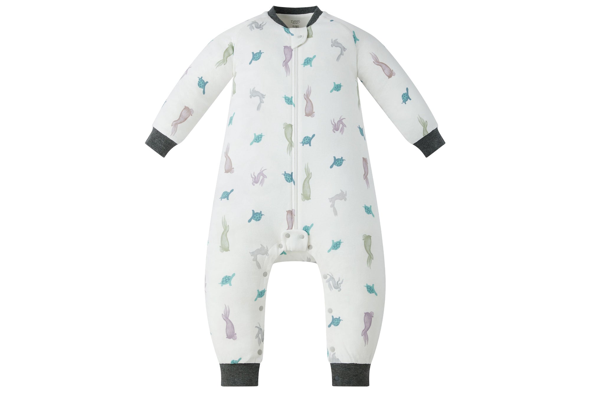 NEST DESIGNS AVOCADO BAMBOO LONG SLEEVE FOOTED SLEEP BAG 1.0 TOG -THE TORTOISE & THE HARE