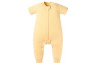 NEST DESIGNS BAMBOO JERSEY SHORT SLEEVE FOOTED SLEEP BAG 0.5 TOG - PANTONE SUNSET GOLD