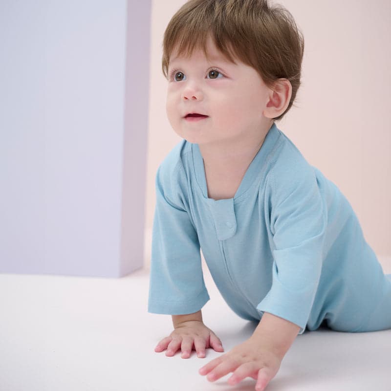 NEST DESIGNS BAMBOO JERSEY SHORT SLEEVE FOOTED SLEEP BAG 0.6 TOG - FORGET-ME-NOT - baby enRoute