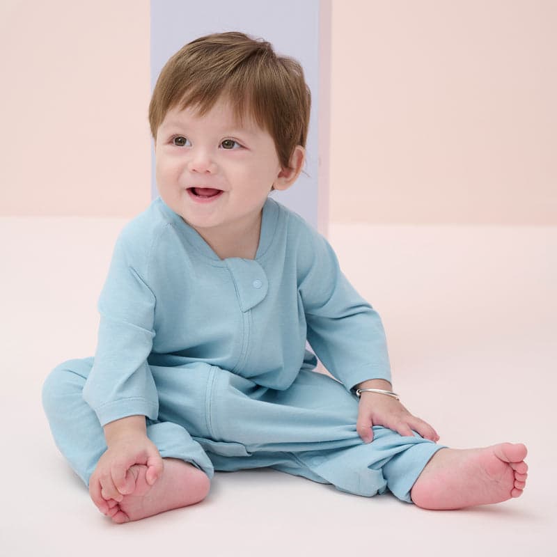 NEST DESIGNS BAMBOO JERSEY SHORT SLEEVE FOOTED SLEEP BAG 0.6 TOG - FORGET-ME-NOT