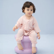 NEST DESIGNS BAMBOO JERSEY SHORT SLEEVE FOOTED SLEEP BAG 0.6 TOG - ROSE SMOKE