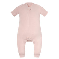 NEST DESIGNS BAMBOO JERSEY SHORT SLEEVE FOOTED SLEEP BAG 0.6 TOG - ROSE SMOKE