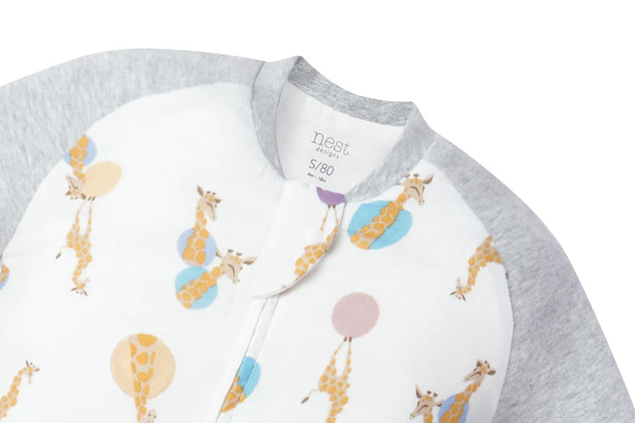 NEST DESIGNS BAMBOO LONG SLEEVE FOOTED SLEEP BAG 1.0 TOG - GIRAFFE SHAPES