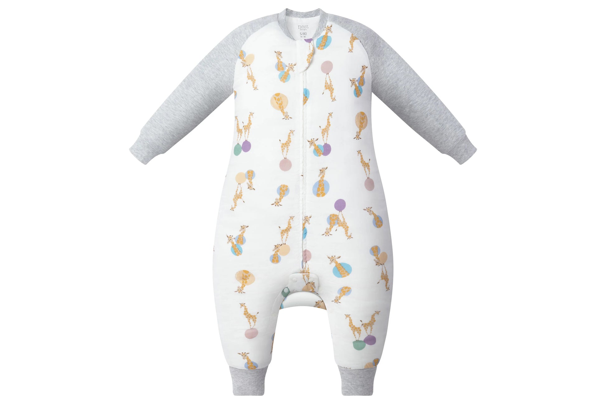 NEST DESIGNS BAMBOO LONG SLEEVE FOOTED SLEEP BAG 1.0 TOG - GIRAFFE SHAPES