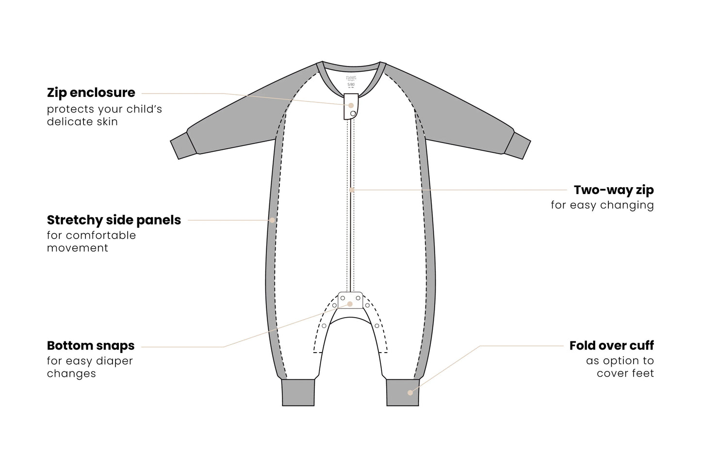 NEST DESIGNS BAMBOO LONG SLEEVE FOOTED SLEEP BAG 1.0 TOG - LET'S ROLL - baby enRoute