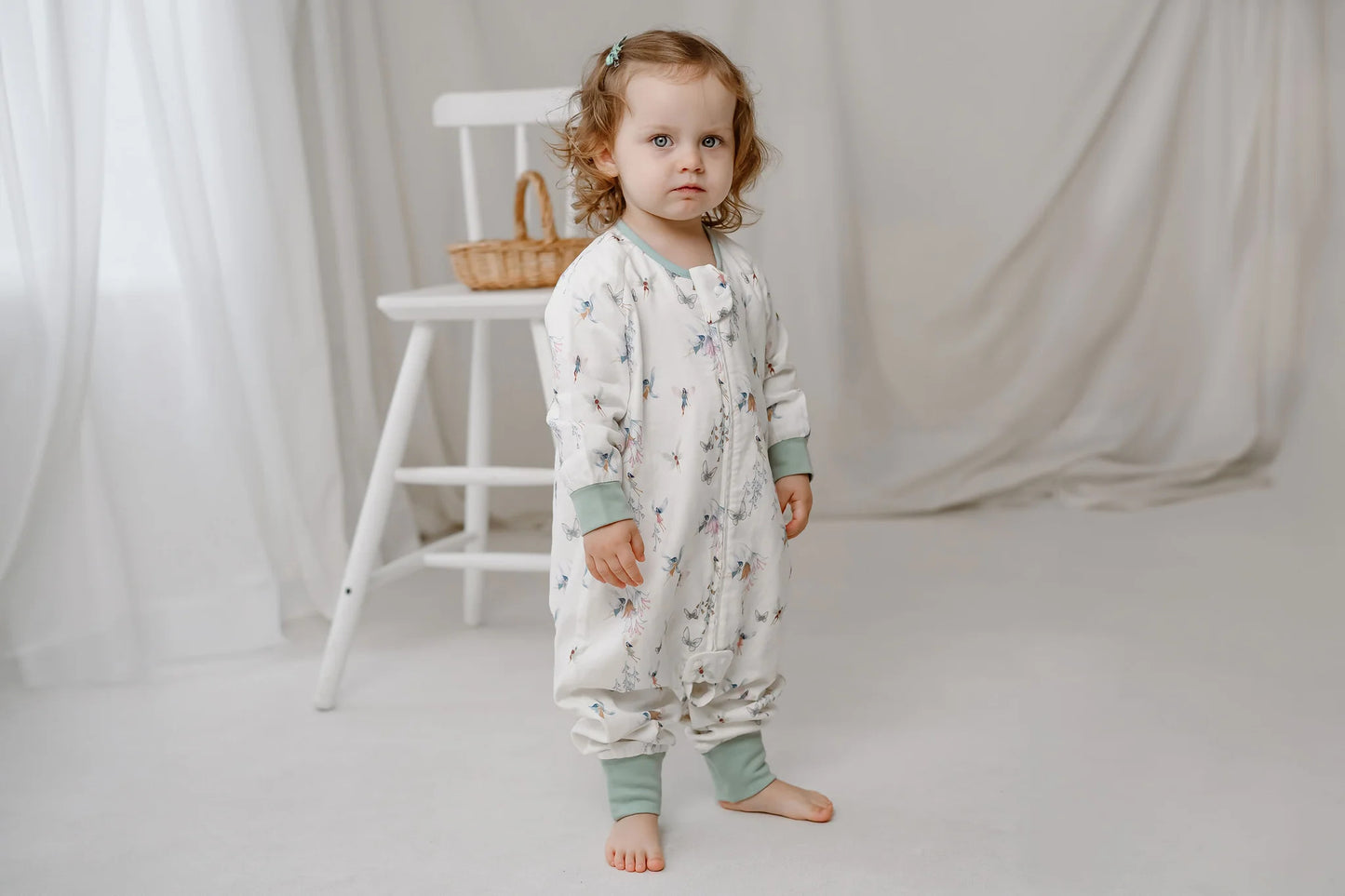 NEST DESIGNS BAMBOO PIMA LONG SLEEVE FOOTED SLEEP BAG 0.6 TOG FAIRY TALE - baby enRoute