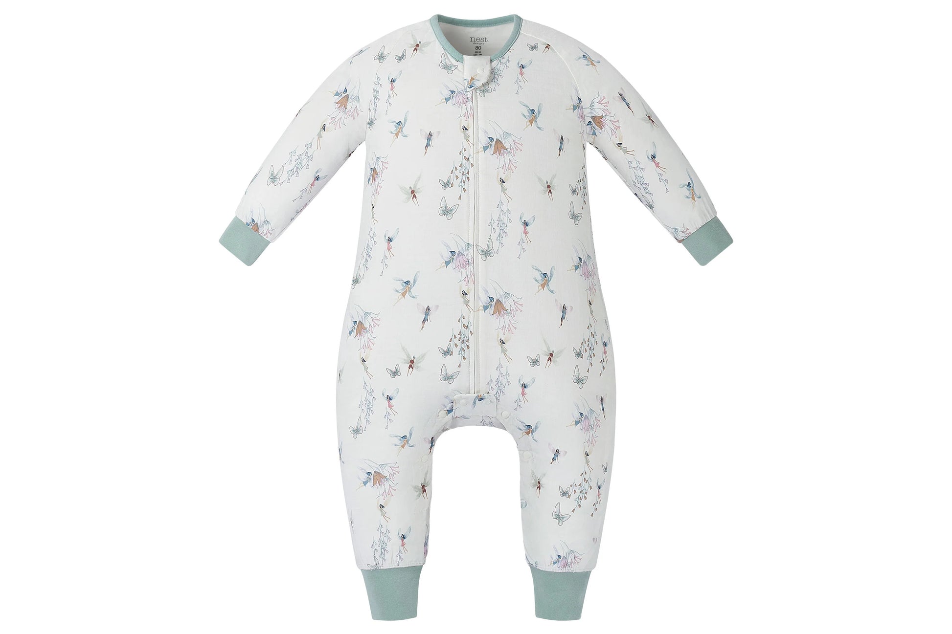 NEST DESIGNS BAMBOO PIMA LONG SLEEVE FOOTED SLEEP BAG 0.6 TOG FAIRY TALE
