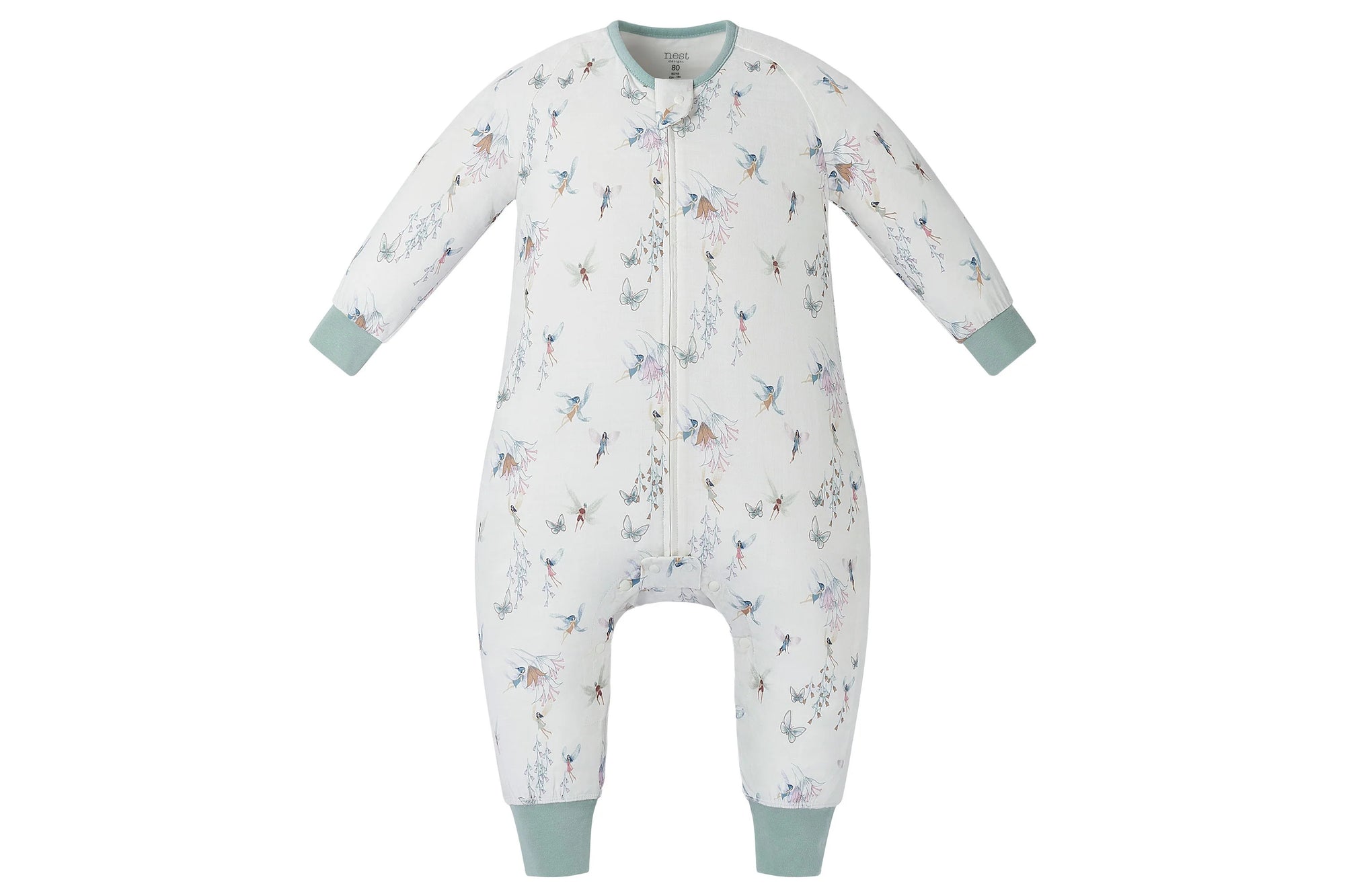 NEST DESIGNS BAMBOO PIMA LONG SLEEVE FOOTED SLEEP BAG 0.6 TOG FAIRY TALE