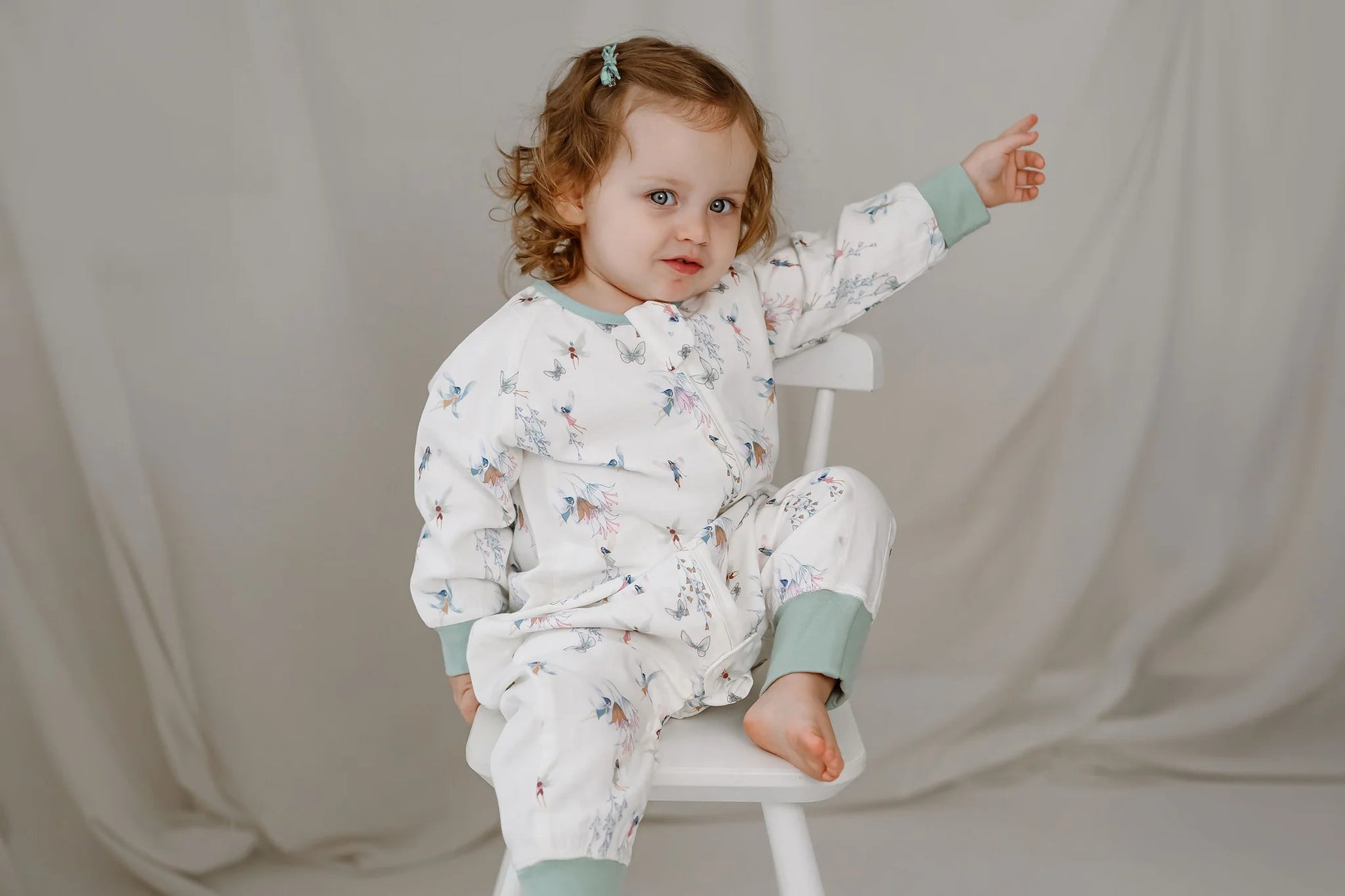 NEST DESIGNS BAMBOO PIMA LONG SLEEVE FOOTED SLEEP BAG 0.6 TOG FAIRY TALE
