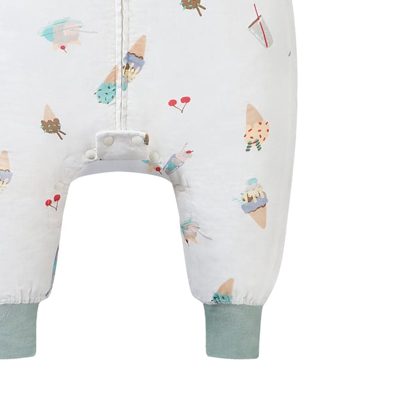 NEST DESIGNS BAMBOO PIMA LONG SLEEVE FOOTED SLEEP BAG 0.6 TOG - ICE CREAM SUMMER