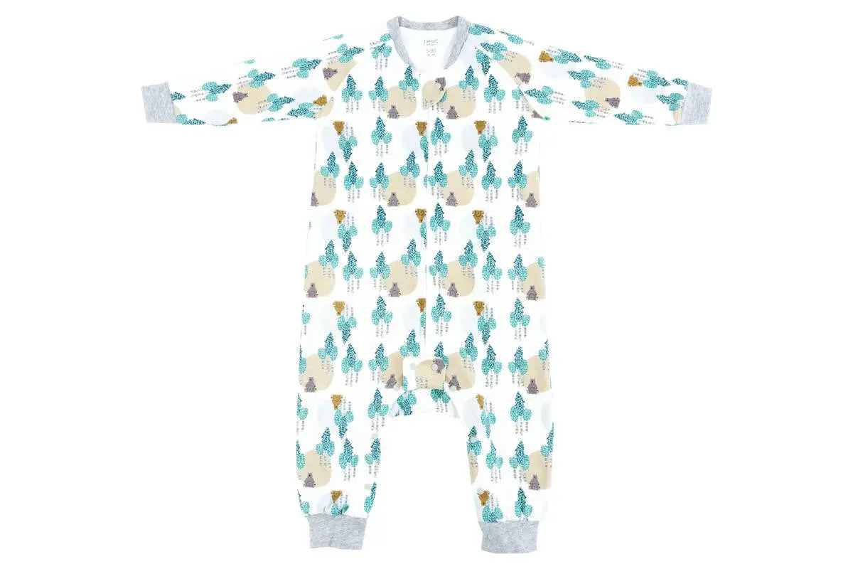 Nest Designs Organic Cotton Long Sleeve Sleep Suit 1.0 Tog Where's The Bear