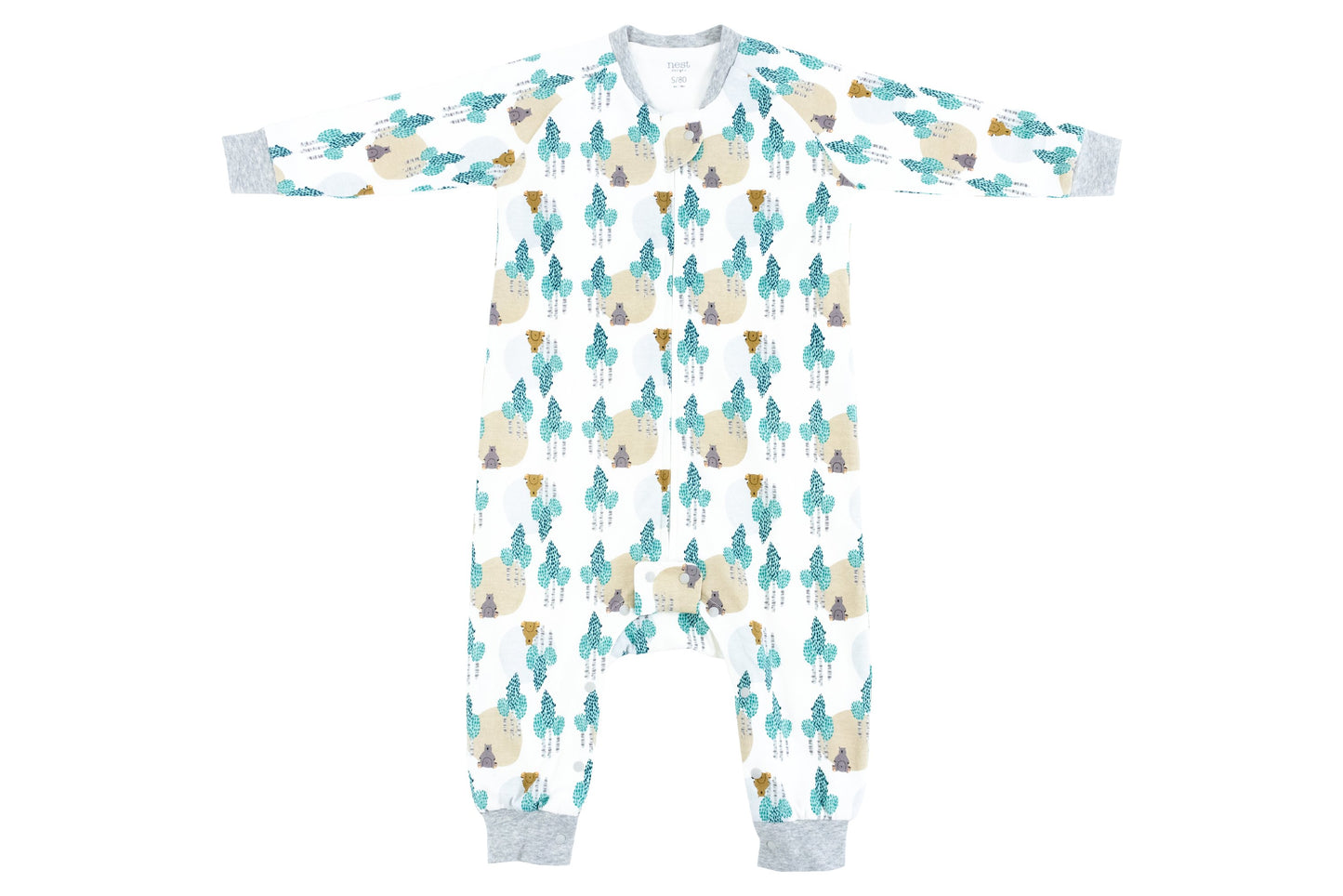NEST DESIGNS ORGANIC COTTON LONG SLEEVE SLEEP SUIT 1.0 TOG WHERE'S THE BEAR - baby enRoute