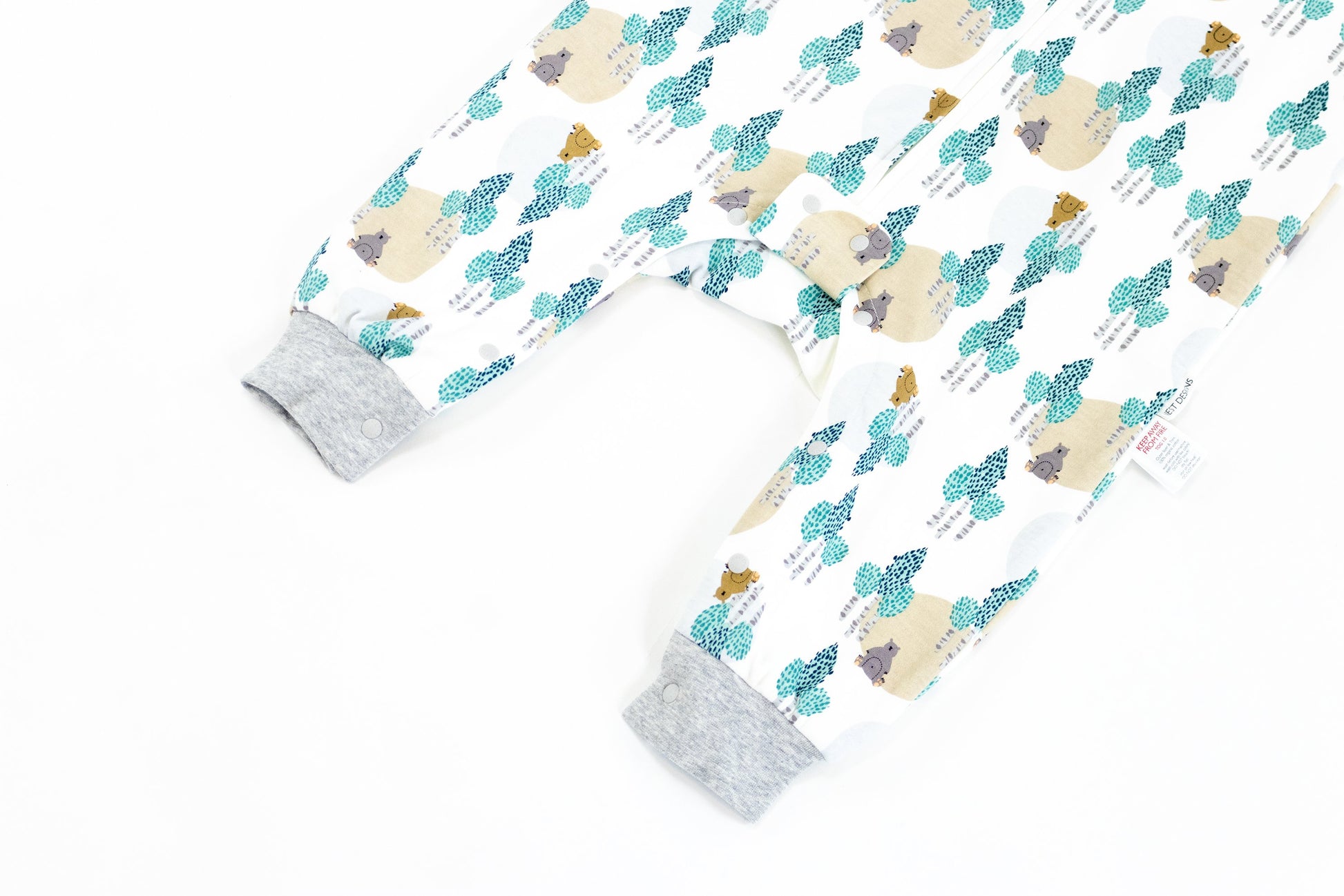 NEST DESIGNS ORGANIC COTTON LONG SLEEVE SLEEP SUIT 1.0 TOG WHERE'S THE BEAR