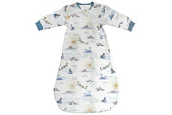 NEST DESIGNS ORGANIC COTTON REMOVABLE LONG SLEEVE SLEEP BAG 1.0 TOG  - OCEAN WONDERS