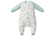 NEST DESIGNS RAGLAN BAMBOO LONG SLEEVE FOOTED SLEEP BAG 2.5 TOG - CHEETAH PARTY