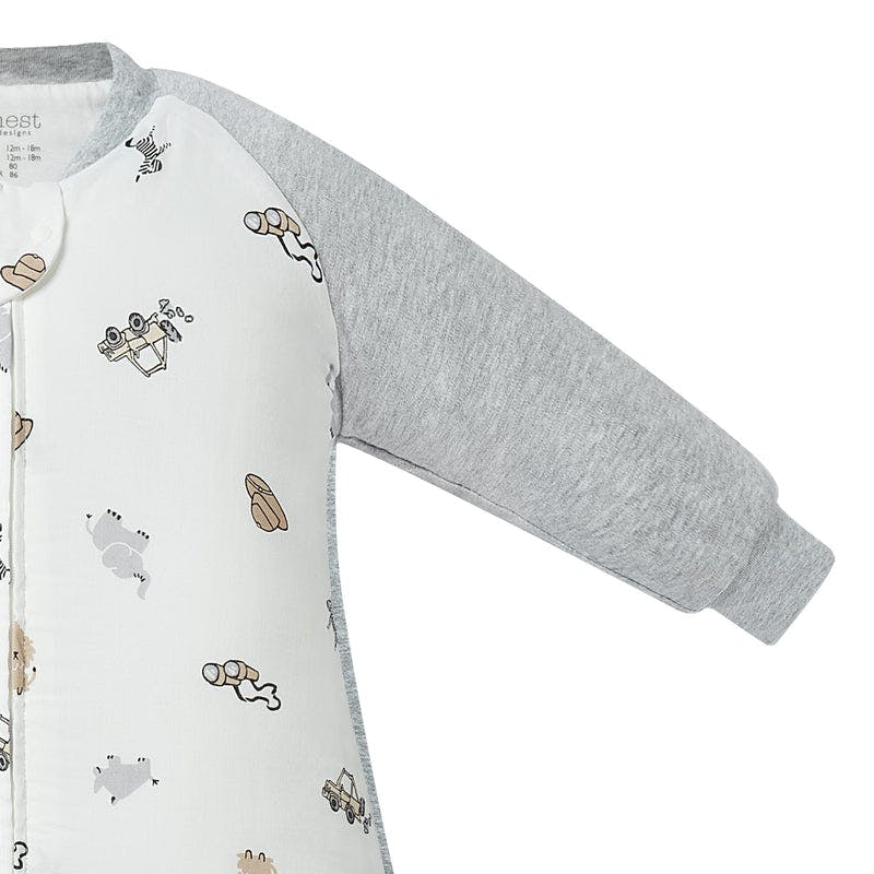 NEST DESIGNS RAGLAN BAMBOO LONG SLEEVE FOOTED SLEEP BAG 2.5 TOG - SAFAWHEE