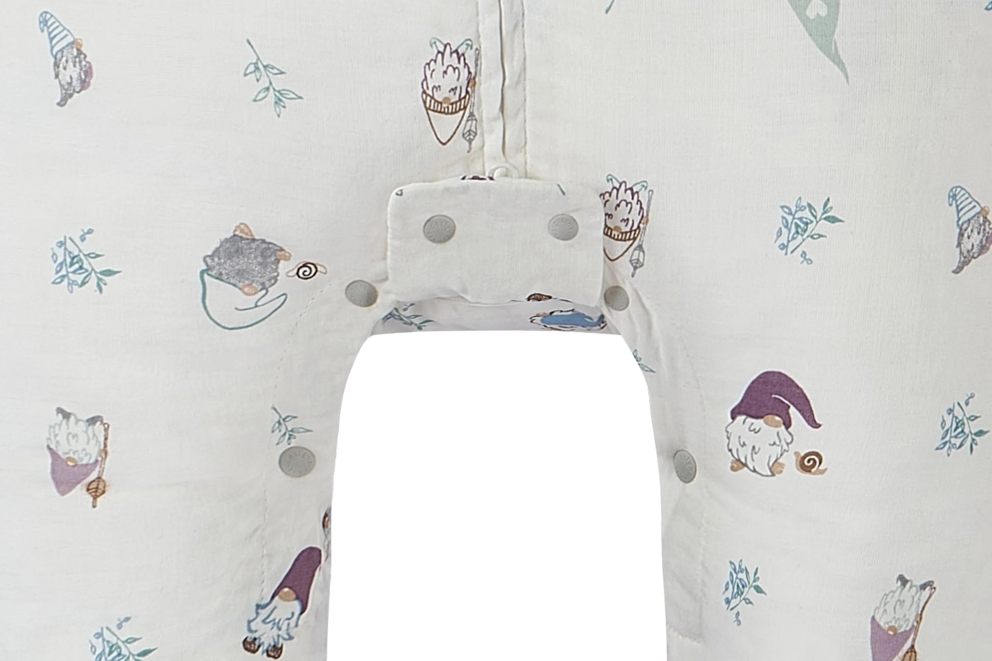 NEST DESIGNS RAGLAN BAMBOO PIMA SHORT SLEEVE FOOTED SLEEP BAG 0.6 TOG - OH GNOME