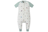 NEST DESIGNS RAGLAN BAMBOO PIMA SHORT SLEEVE FOOTED SLEEP BAG 0.6 TOG - OH GNOME