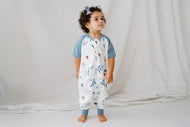 NEST DESIGNS RAGLAN BAMBOO PIMA SHORT SLEEVE FOOTED SLEEP BAG 0.6 TOG - SPLISH SPLASH