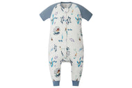 NEST DESIGNS RAGLAN BAMBOO PIMA SHORT SLEEVE FOOTED SLEEP BAG 0.6 TOG - SPLISH SPLASH