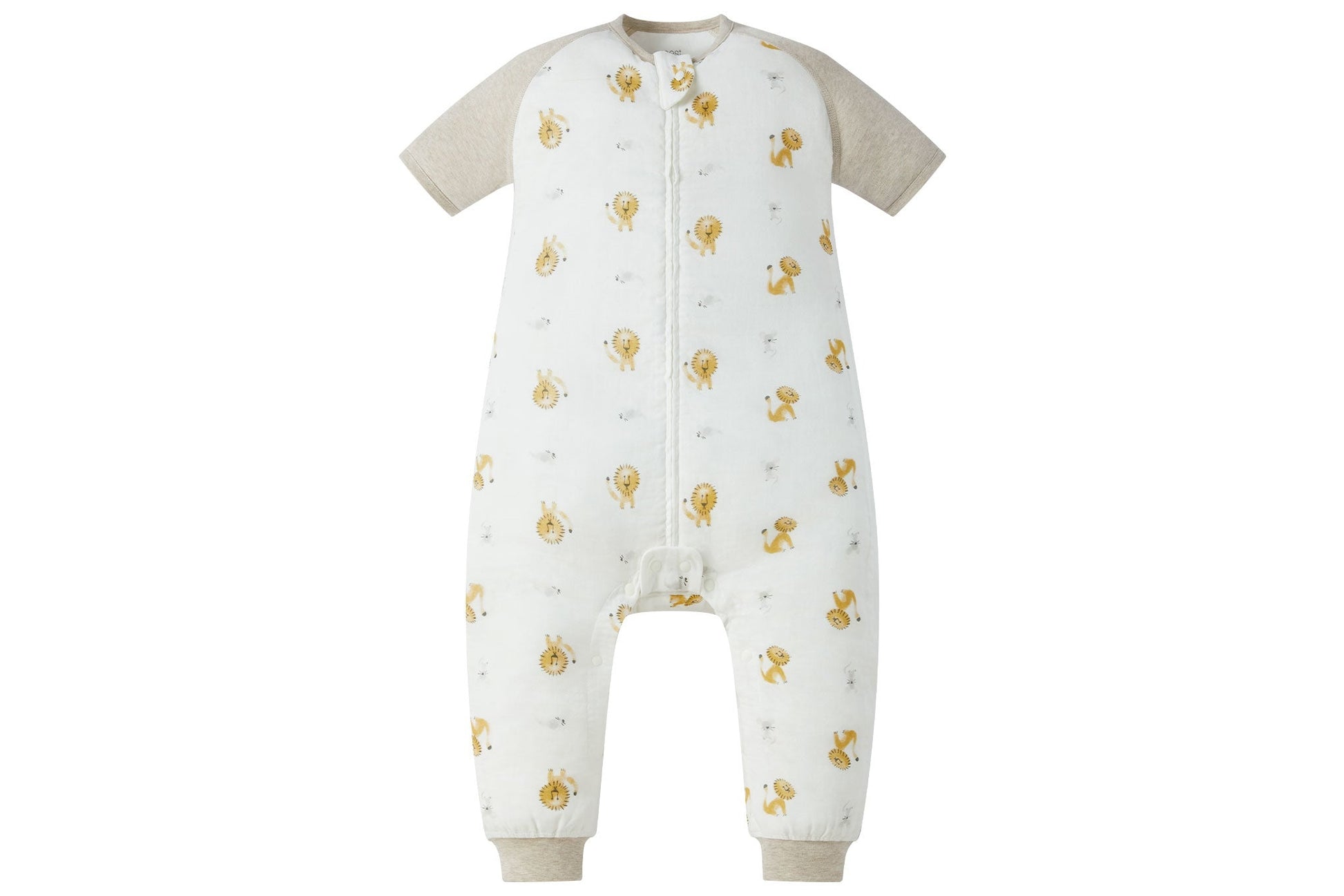 NEST DESIGNS RAGLAN BAMBOO PIMA SHORT SLEEVE FOOTED SLEEP BAG 0.6 TOG - THE LION AND THE MOUSE