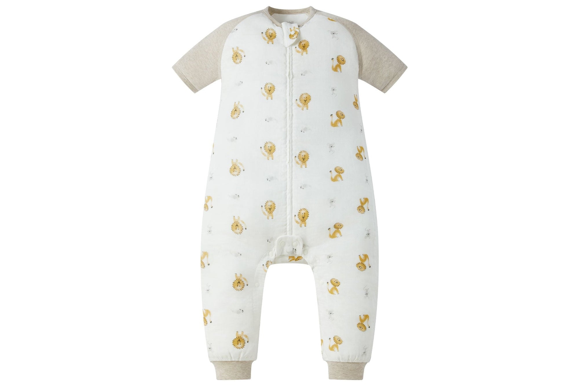 NEST DESIGNS RAGLAN BAMBOO PIMA SHORT SLEEVE FOOTED SLEEP BAG 0.6 TOG - THE LION AND THE MOUSE