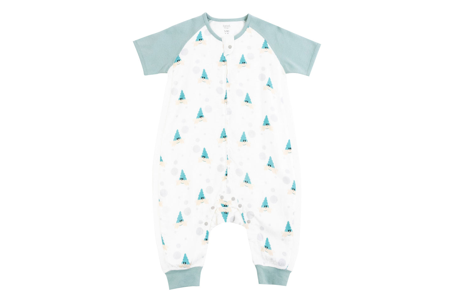 NEST DESIGNS RAGLAN BAMBOO PIMA SHORT SLEEVE SLEEP SUIT 0.6 TOG-THE HAPPY HERMIT - baby enRoute