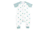 NEST DESIGNS RAGLAN BAMBOO PIMA SHORT SLEEVE SLEEP SUIT 0.6 TOG-THE HAPPY HERMIT
