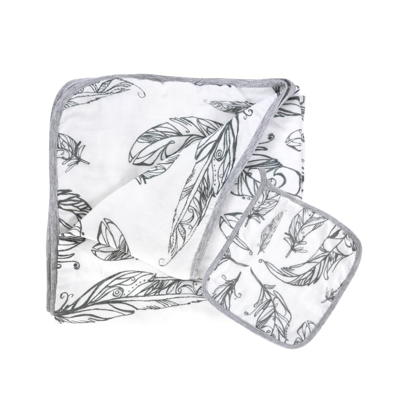 Nest Designs 4 Layer Bamboo Nesting Blanket Feather White