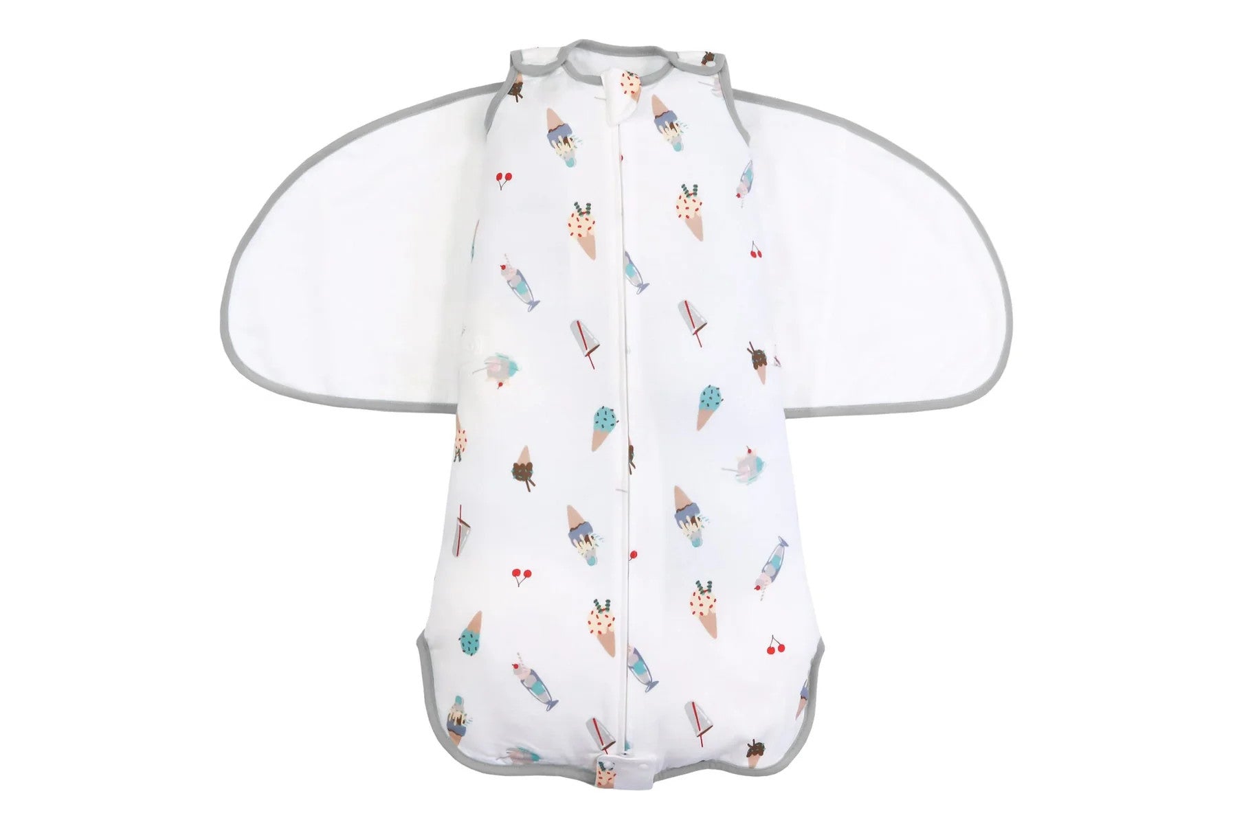 Nest Designs Bamboo Cotton Swaddle Sleep Bag 1.0 Tog Ice Cream Summer 0-6M