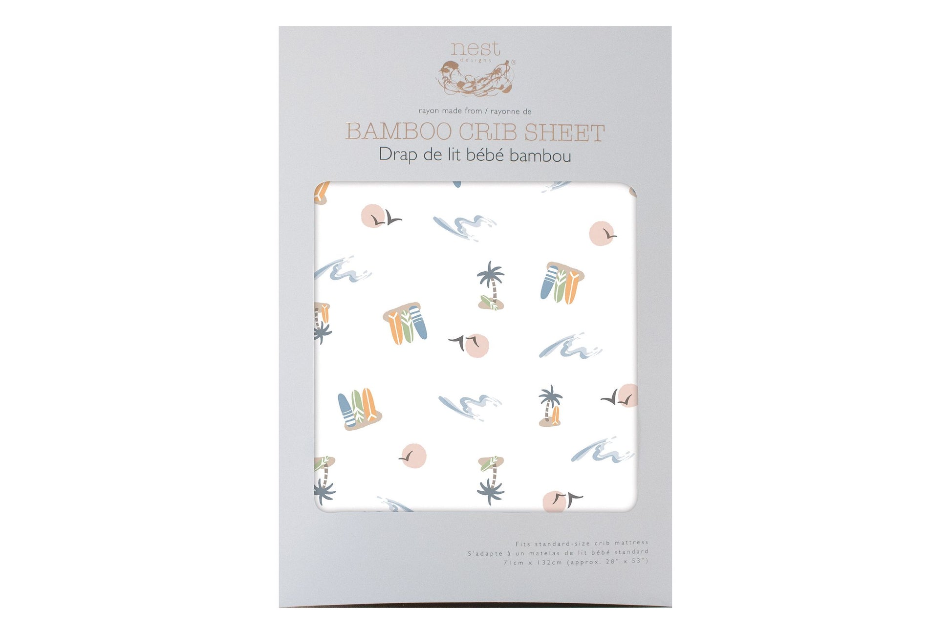 Nest Designs Bamboo Crib Sheet Pastel Waves