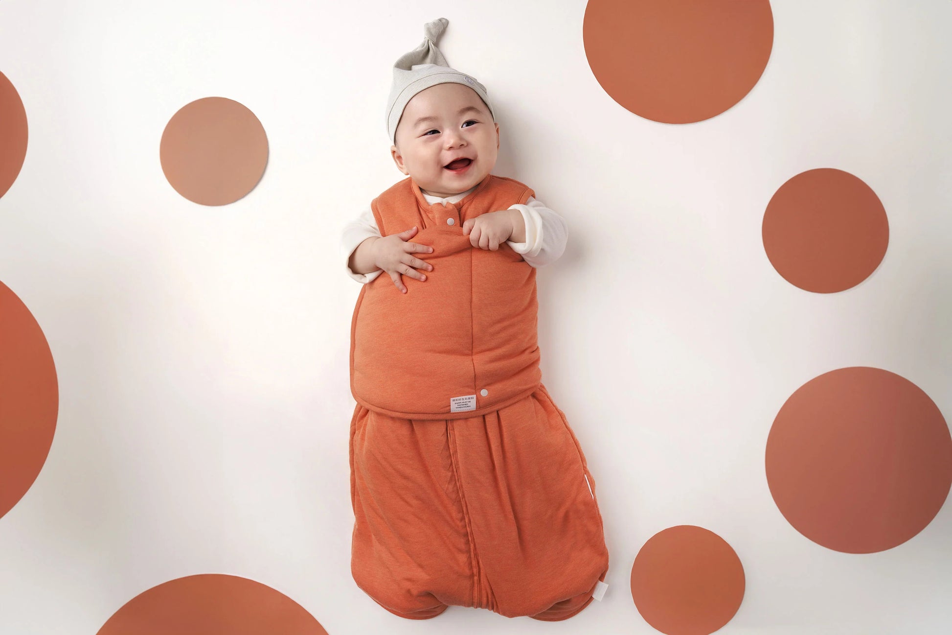 Nest Designs Bamboo Jersey Swaddle Sleep Bag 2.5 Tog (0-6M) Pantone Apricot Orange