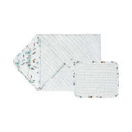 NEST DESIGNS ORGANIC COTTON 9-LAYER HOODED BABY BATH TOWEL HAPPY TRAILS