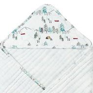 NEST DESIGNS ORGANIC COTTON 9-LAYER HOODED BABY BATH TOWEL HAPPY TRAILS