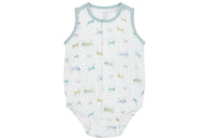 NEST DESIGNS BAMBOO PIMA SLEEVELESS BUTTON DOWN ONESIE - THE ANT & THE GRASSHOPPER