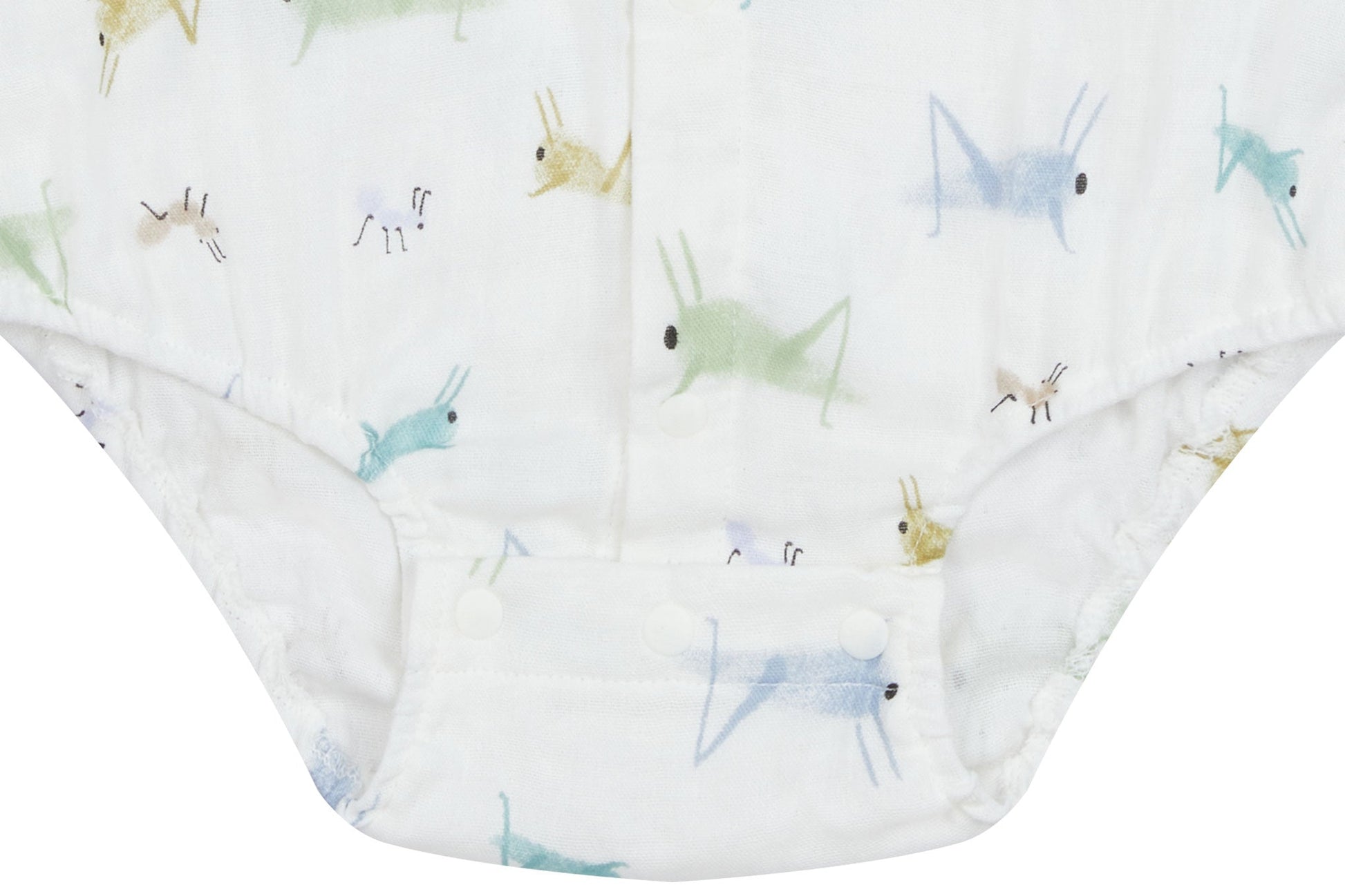 NEST DESIGNS BAMBOO PIMA SLEEVELESS BUTTON DOWN ONESIE - THE ANT & THE GRASSHOPPER