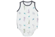 NEST DESIGNS BAMBOO PIMA SLEEVELESS BUTTON DOWN ONESIE - THE TORTOISE & THE HARE