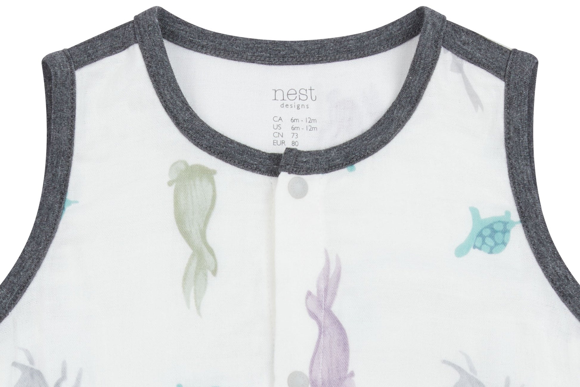 NEST DESIGNS BAMBOO PIMA SLEEVELESS BUTTON DOWN ONESIE - THE TORTOISE & THE HARE