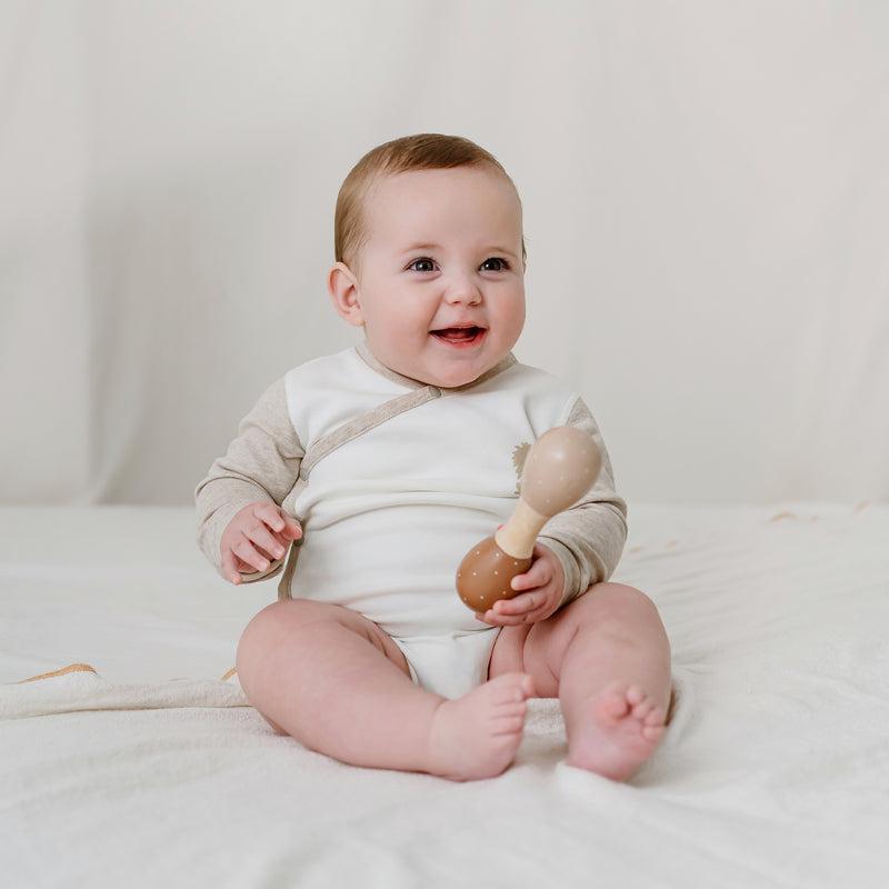NEST DESIGNS ORGANIC COTTON LONG SLEEVE KIMONO ONESIE-SAFAWHEE