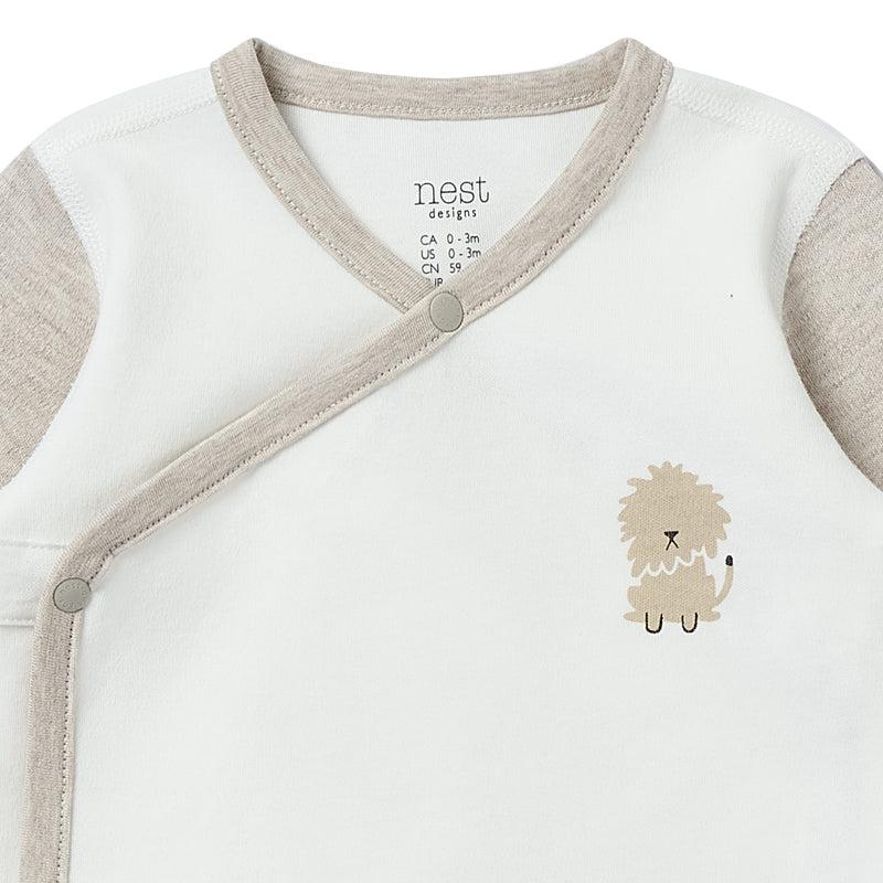 NEST DESIGNS ORGANIC COTTON LONG SLEEVE KIMONO ONESIE-SAFAWHEE