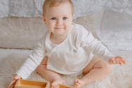 NEST DESIGNS BASICS ORGANIC COTTON RIBBED KIMONO LONG SLEEVE ONESIE (3 PACK) WHITE