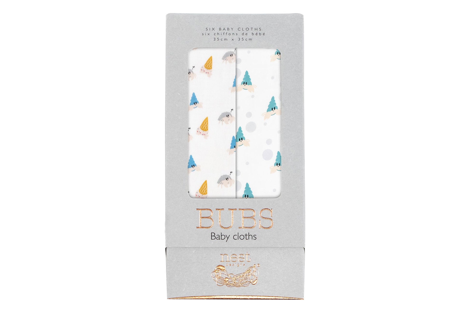 NEST DESIGNS BAMBOO BUBS BABY WASHCLOTH SET (6 PACK)
