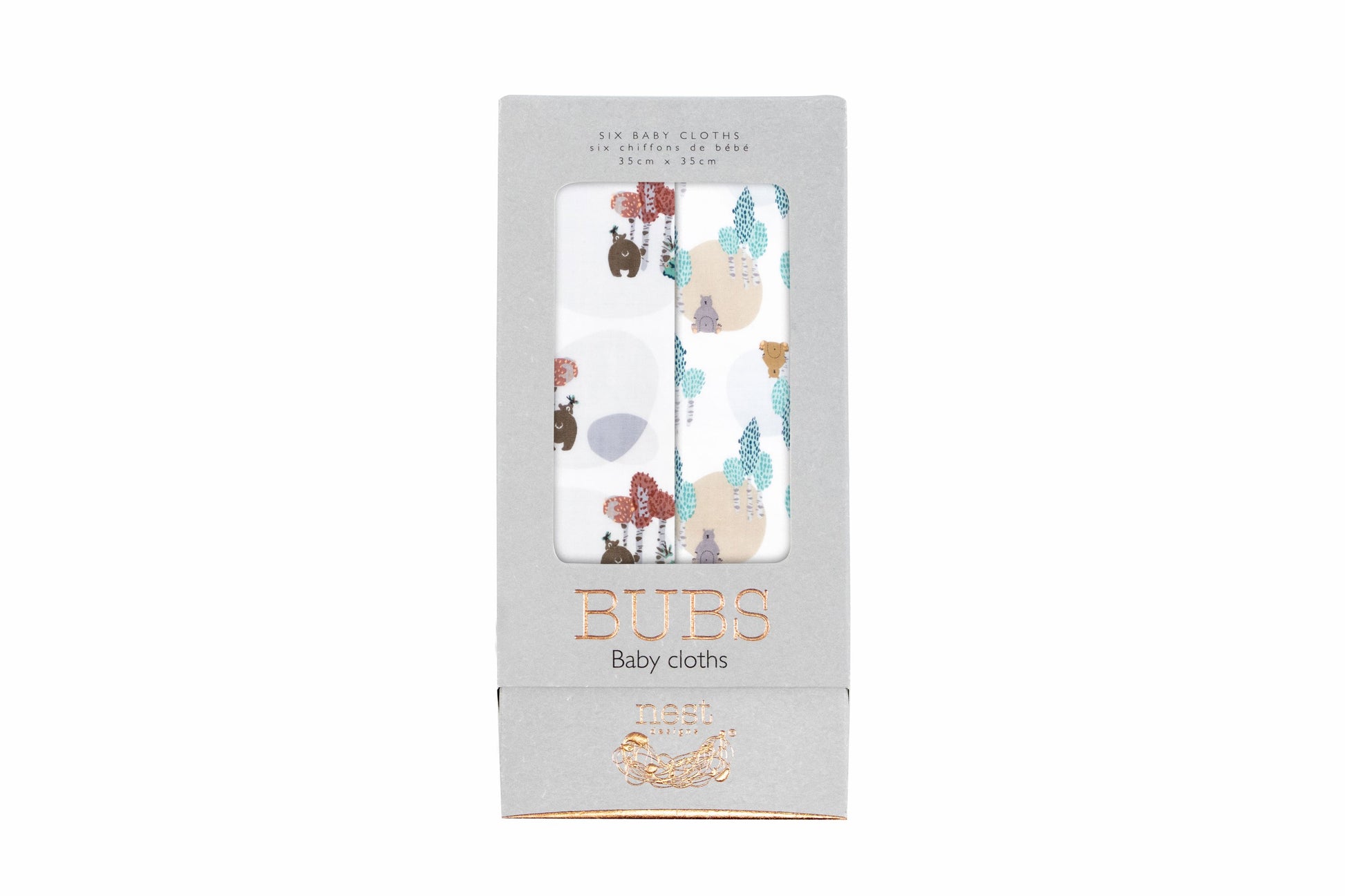 NEST DESIGNS BAMBOO BUBS BABY WASHCLOTH SET (6 PACK)