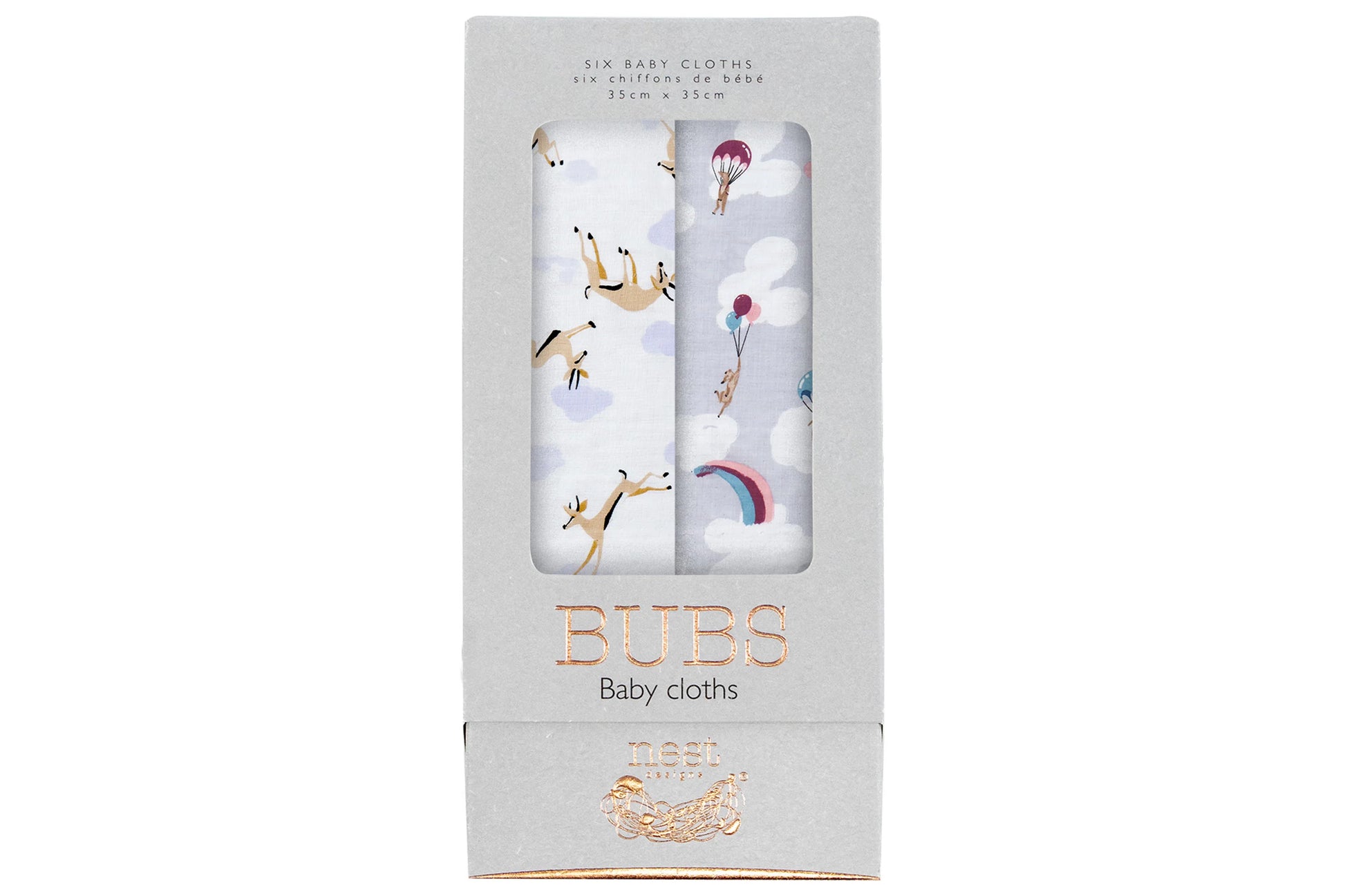 NEST DESIGNS BAMBOO BUBS BABY WASHCLOTH SET (6 PACK)