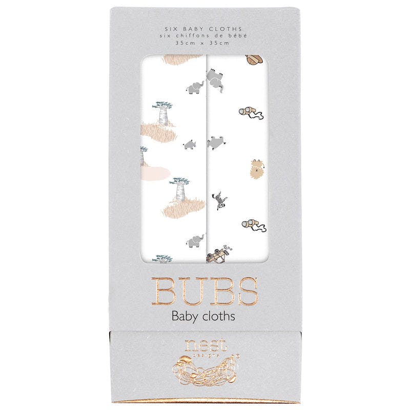 NEST DESIGNS BAMBOO BUBS BABY WASHCLOTH SET (6 PACK) - baby enRoute