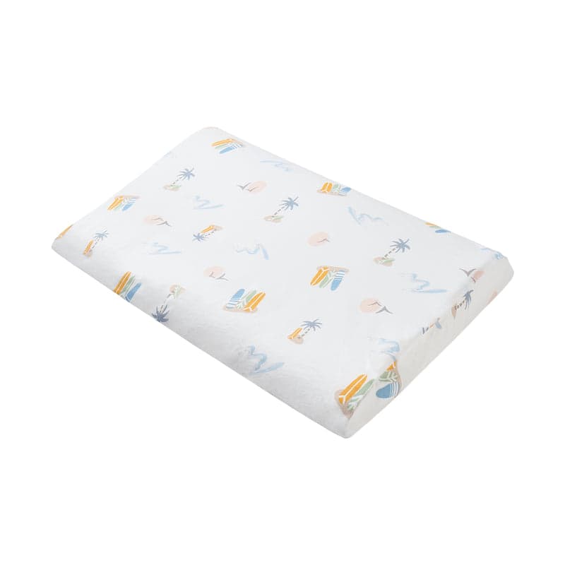 NEST DESIGNS BAMBOO JERSEY TODDLER PILLOW WITH PILLOWCASE -PASTEL WAVES